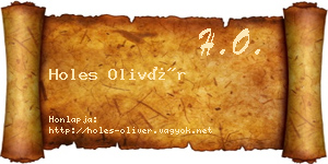 Holes Olivér névjegykártya